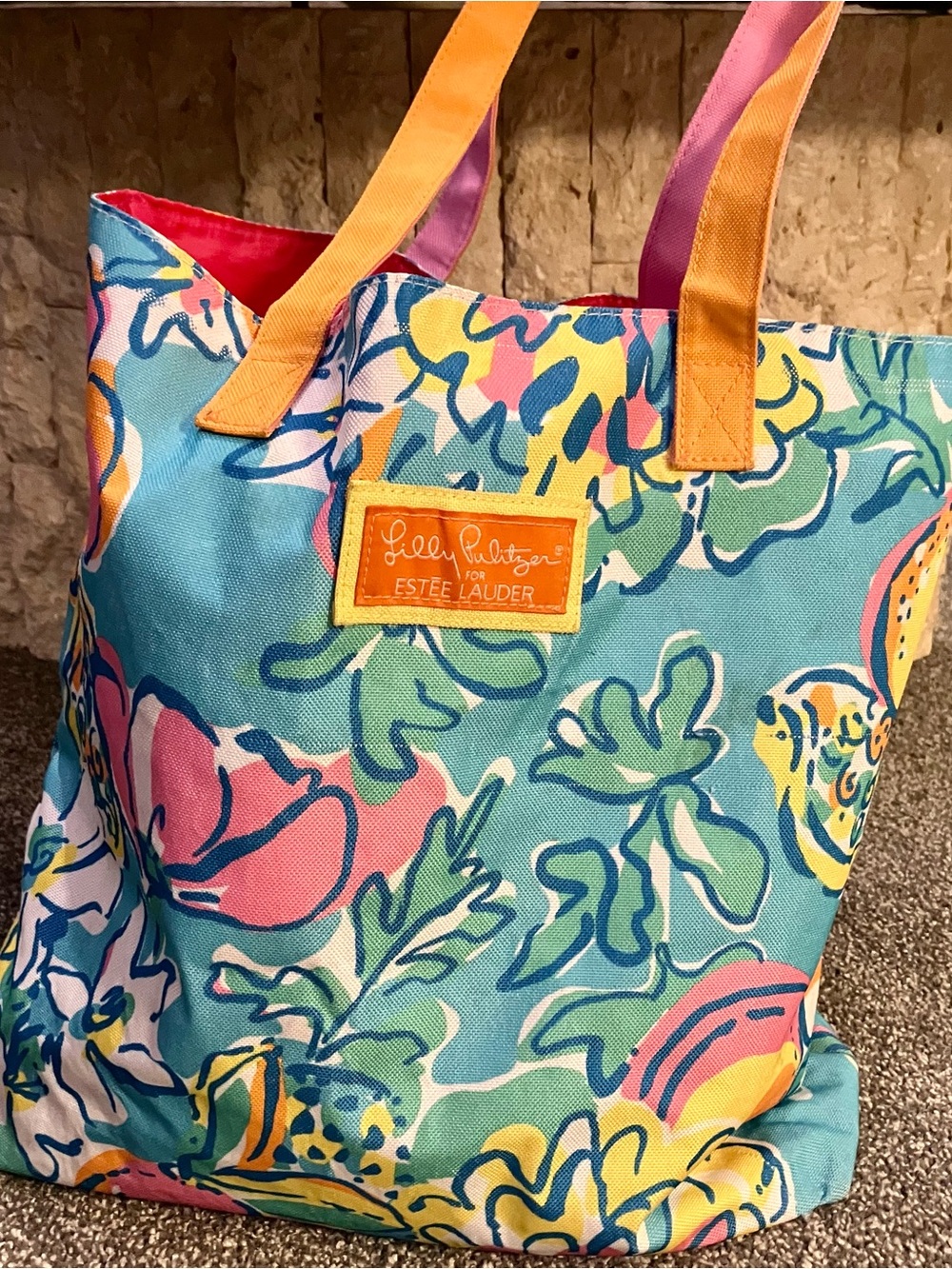 Lilly Pulitzer Floral Canvas Tote Bag - Turquoise Multi